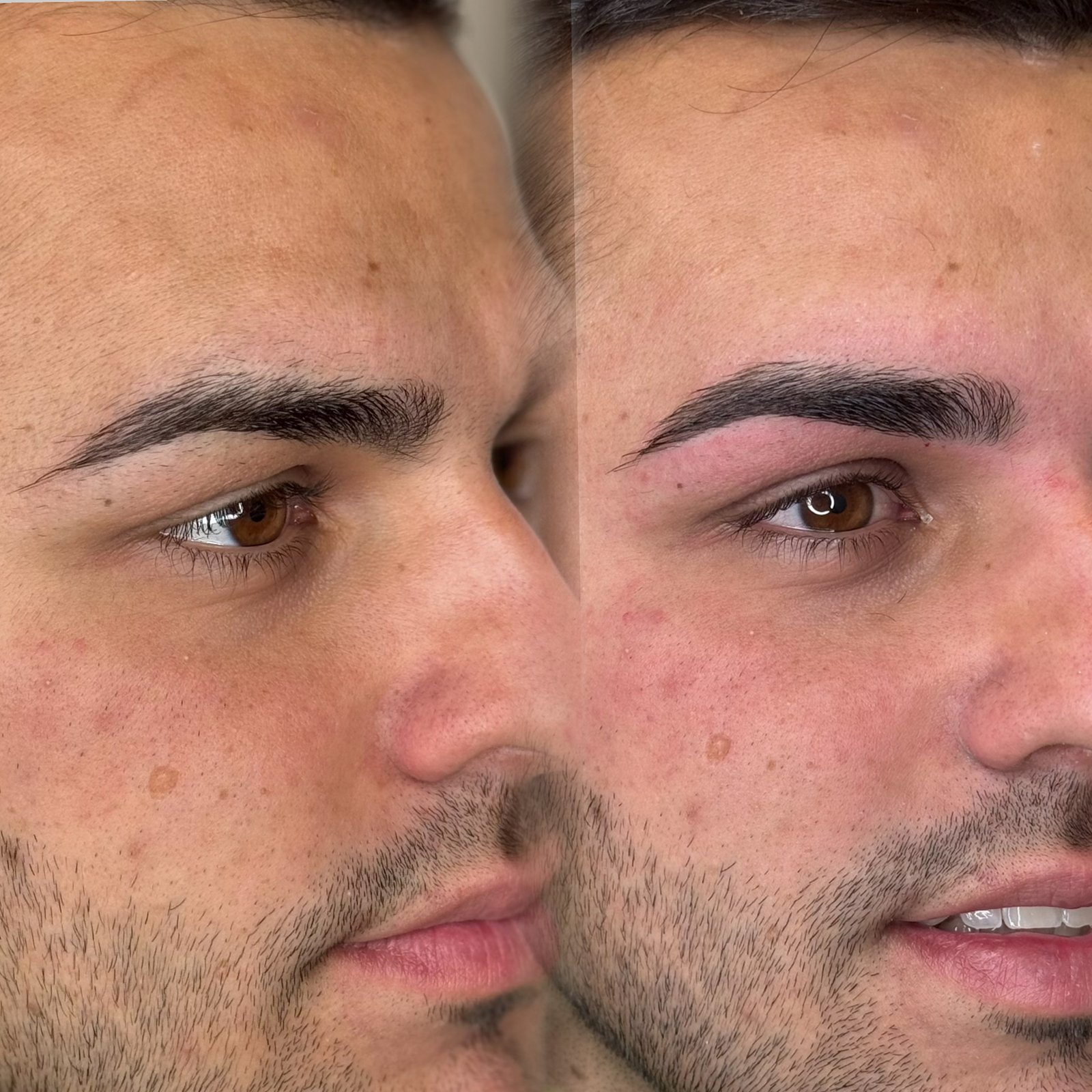 Depilación con hilo de cejas en hombre en Valladolid con acabado definido